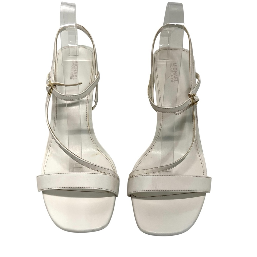 Michael Michael Kors Tasha White Leather Strappy Heels Sandals Women’s 11 - Picture 6 of 15